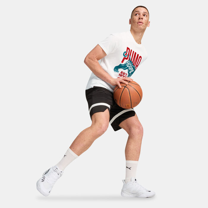 PUMA Men's Winning Shot Basketball Graphic T-Shirt White PUMA Men's Winning Shot Basketball Graphic T-Shirt White image number 2