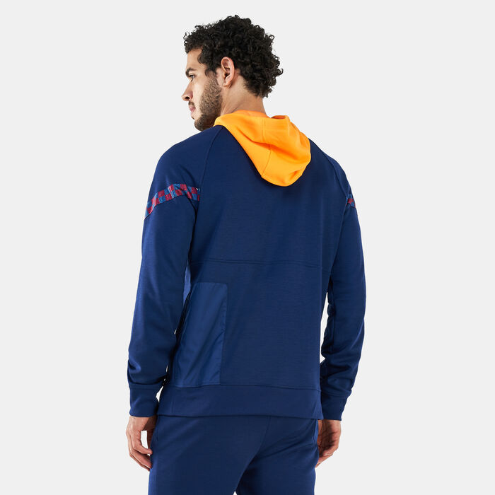 Nike Men's F.C. Barcelona Travel Fleece Hoodie Blue image number 1