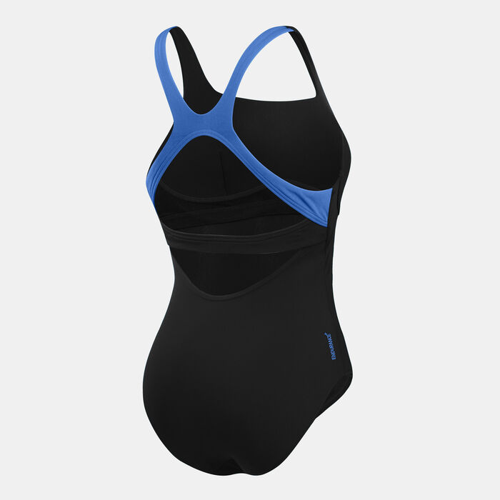 Speedo Women's Support Banded One-Piece Swimsuit Black Speedo Women's Support Banded One-Piece Swimsuit Black image number 1