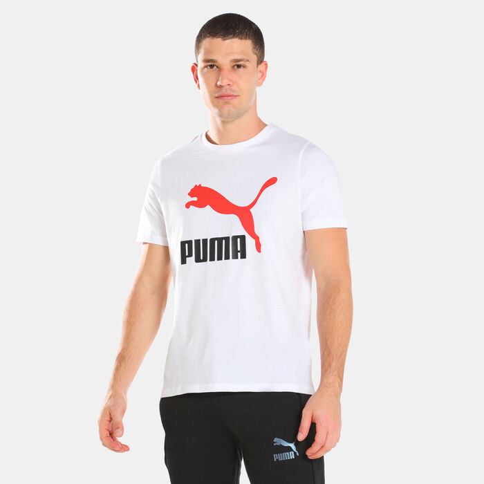 PUMA Men's Classics Classics Logo Interest T-Shirt White PUMA Men's Classics Classics Logo Interest T-Shirt White image number 0