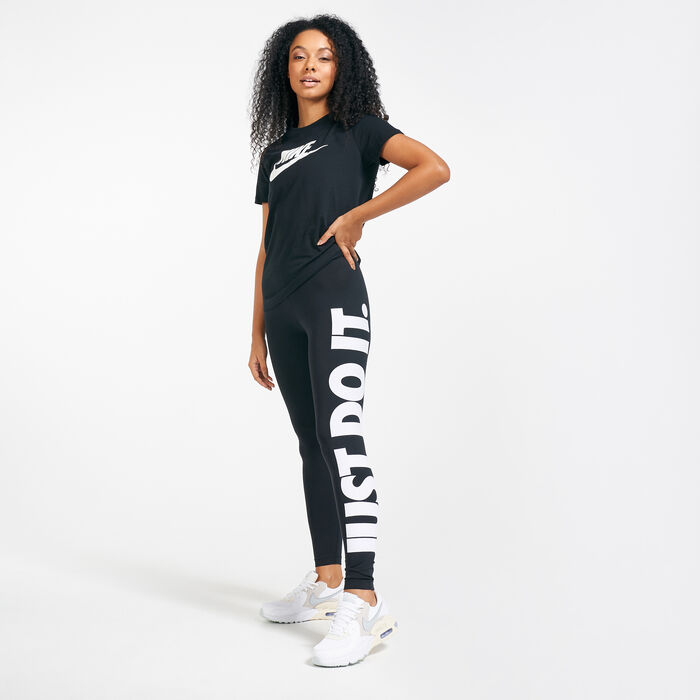 Nike Women's Sportswear Essential Just Do It Leggings Black image number 2