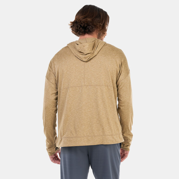 Nike Men's Yoga Dri-FIT Training Jersey Hoodie Beige Nike Men's Yoga Dri-FIT Training Jersey Hoodie Beige image number 1