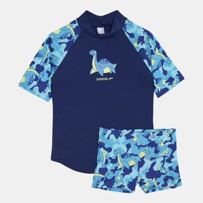 Speedo Kids' Printed Rashguard Top and Shorts Set Multi Speedo Kids' Printed Rashguard Top and Shorts Set Multi