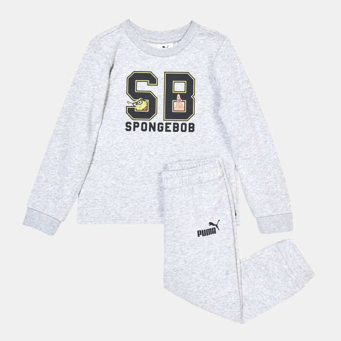 PUMA Kids' x SpongeBob SquarePants Sweatshirt and Sweatpants Set (Baby and Toddler) Grey PUMA Kids' x SpongeBob SquarePants Sweatshirt and Sweatpants Set (Baby and Toddler) Grey image number 0