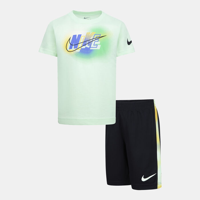 Nike Kids' Hazy Rays T-Shirt and Shorts Set Green Nike Kids' Hazy Rays T-Shirt and Shorts Set Green image number 0