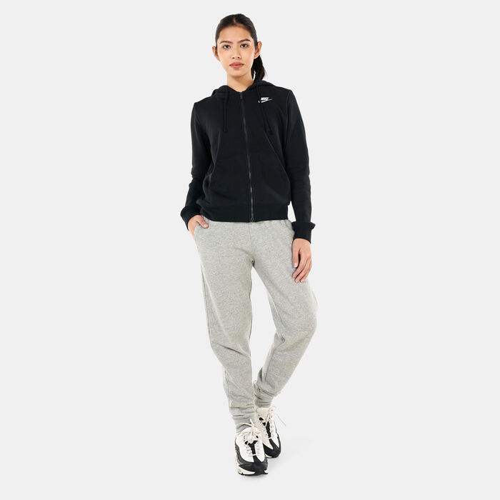 Nike Women's Sportswear Club Fleece Full-Zip Hoodie Black Nike Women's Sportswear Club Fleece Full-Zip Hoodie Black image number 2