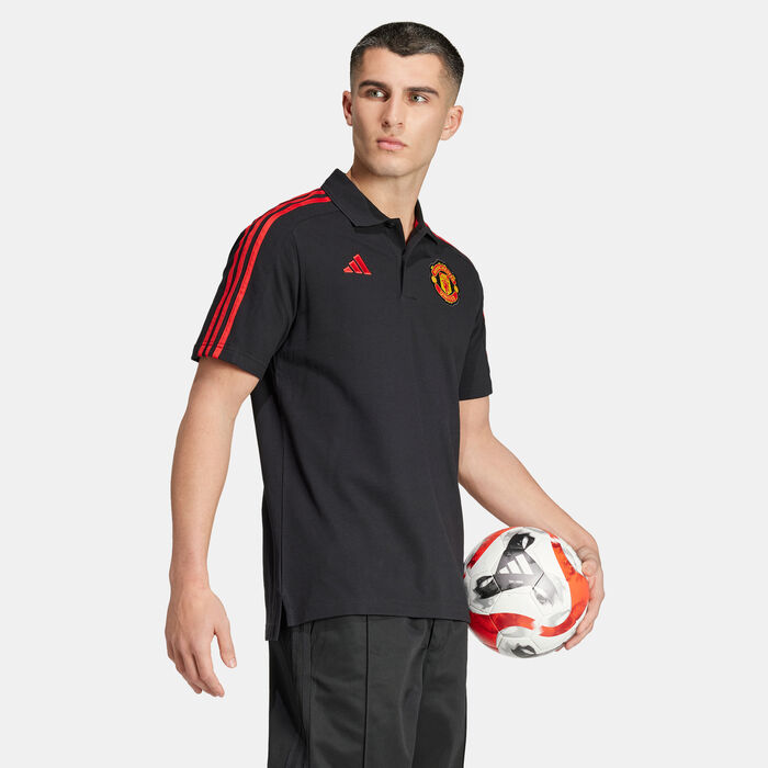 adidas Men's Manchester United DNA Polo Shirt Black image number 2