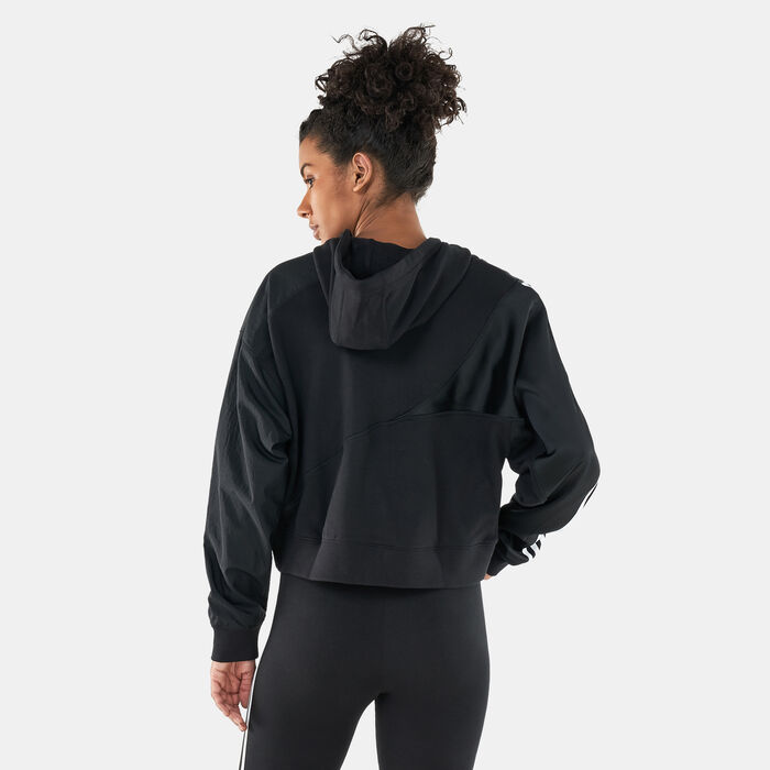 adidas Originals Women's Adicolor Split Trefoil Hoodie Black adidas Originals Women's Adicolor Split Trefoil Hoodie Black image number 1
