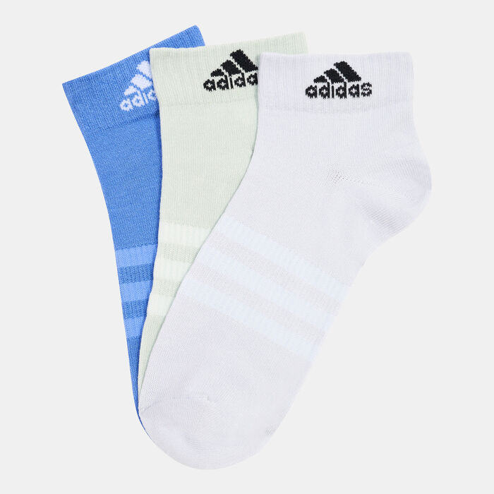 adidas Thin and Light Ankle Socks (3 Pack) Blue adidas Thin and Light Ankle Socks (3 Pack) Blue image number 0