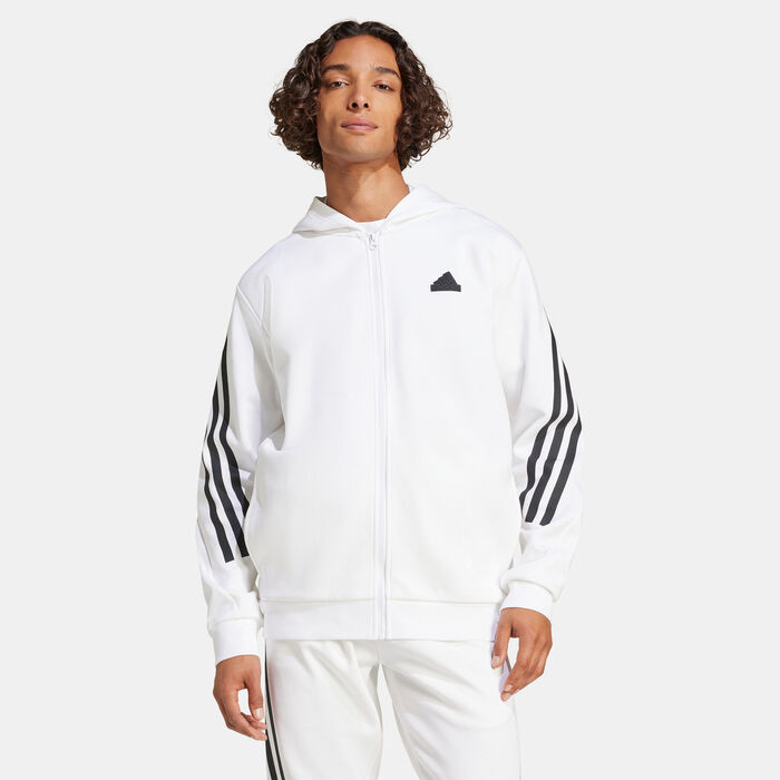 adidas Men's Future Icons 3-Stripes Full Zip Hoodie White adidas Men's Future Icons 3-Stripes Full Zip Hoodie White image number 0