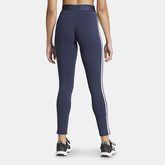 adidas Women's 3 Stripes Leggings Blue adidas Women's 3 Stripes Leggings Blue image number 1