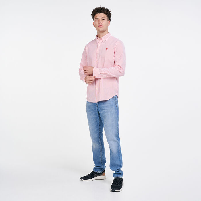 Timberland Men's Striped Seersucker Shirt Red Timberland Men's Striped Seersucker Shirt Red image number 2