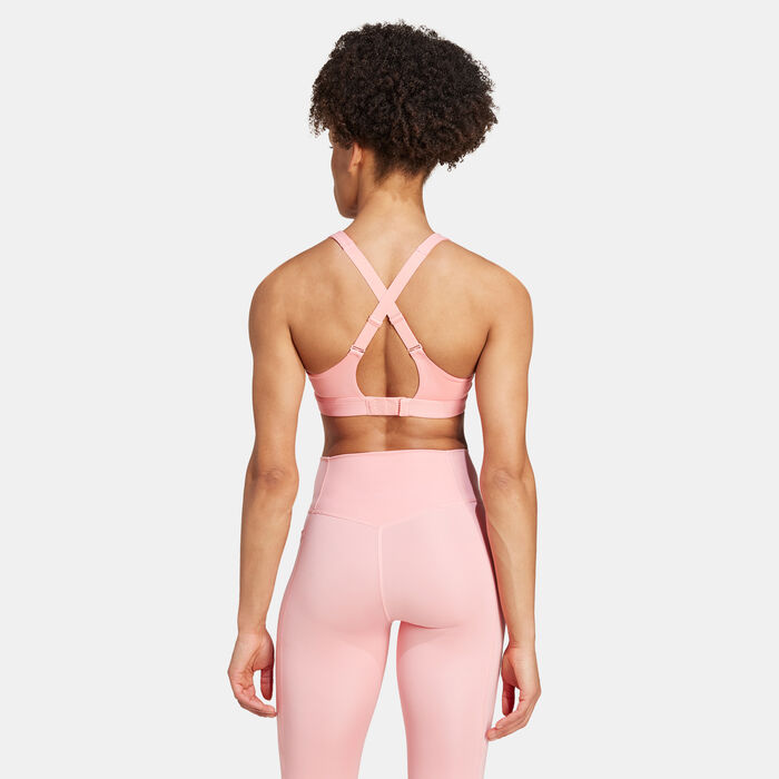 adidas Women's TLRDREACT High-Support Training Sports Bra Pink adidas Women's TLRDREACT High-Support Training Sports Bra Pink image number 1