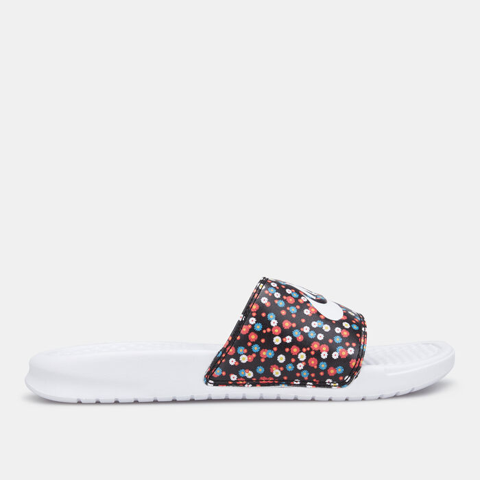 Nike Women's Benassi JDI Print Slides White Nike Women's Benassi JDI Print Slides White image number 1