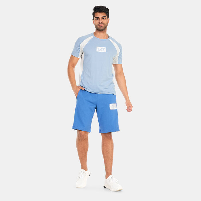 EA7 Emporio Armani Men's Small Logo 7 Lines T-Shirt Blue EA7 Emporio Armani Men's Small Logo 7 Lines T-Shirt Blue image number 2