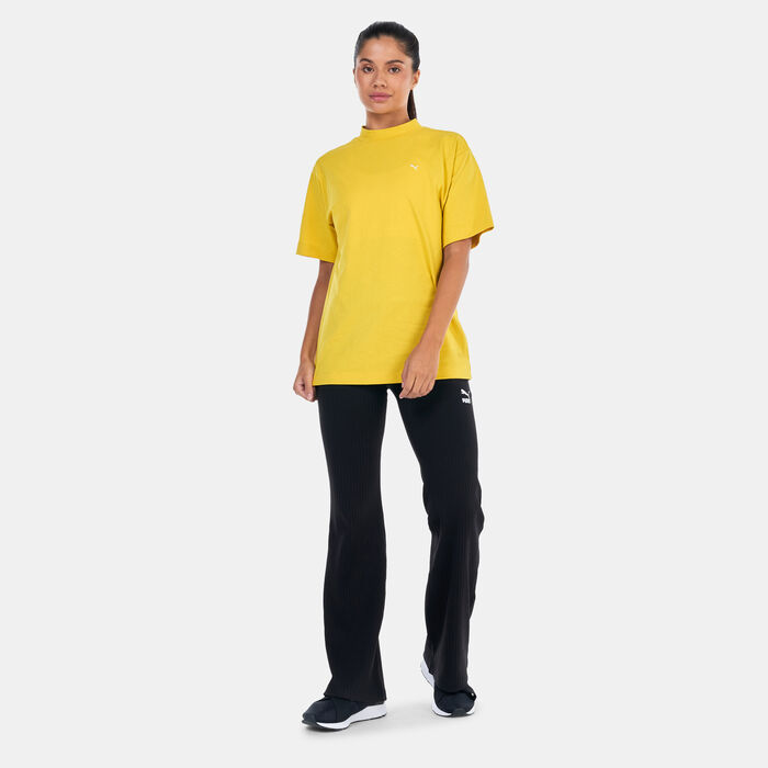 PUMA Women's SUNPŌ Mock Neck T-Shirt yellow image number 2