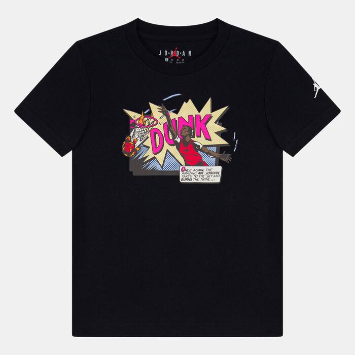 Jordan Kids' Air Dunk Comics T-Shirt Black Jordan Kids' Air Dunk Comics T-Shirt Black image number 0