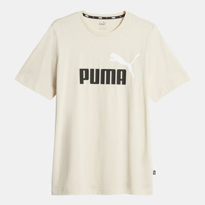 PUMA Men's Essentials+ 2 Colour Logo T-Shirt Beige