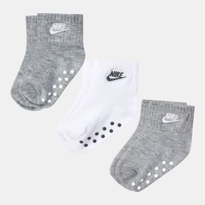 Nike Kids' Core Futura Ankle Socks (3-Pack) (Baby and Toddler) Grey