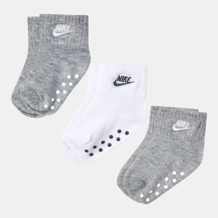 Nike Kids' Core Futura Ankle Socks (3-Pack) (Baby and Toddler) Grey image number 0