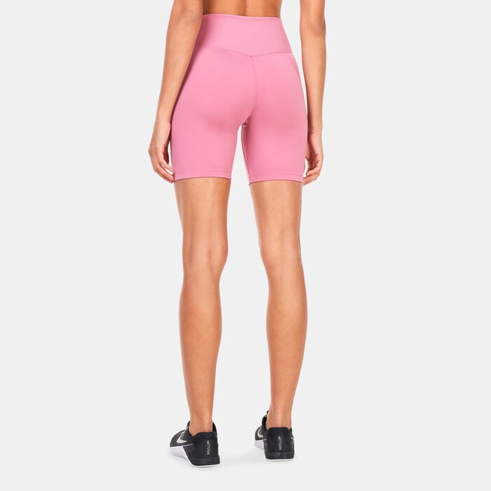 Nike Women's One Mid-Rise 7-Inch Bike Shorts Pink Nike Women's One Mid-Rise 7-Inch Bike Shorts Pink image number 1