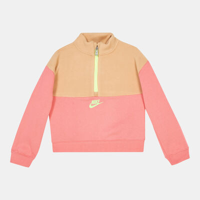 Nike Kids' Half-Zip Fleece Sweatshirt Pink