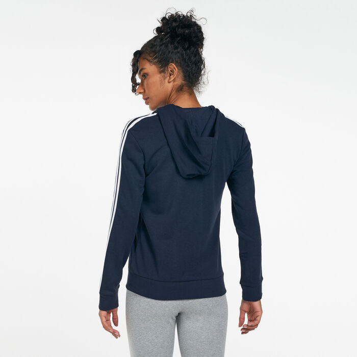 adidas Women's Essentials 3-Stripes Full Zip Hoodie Blue image number 1