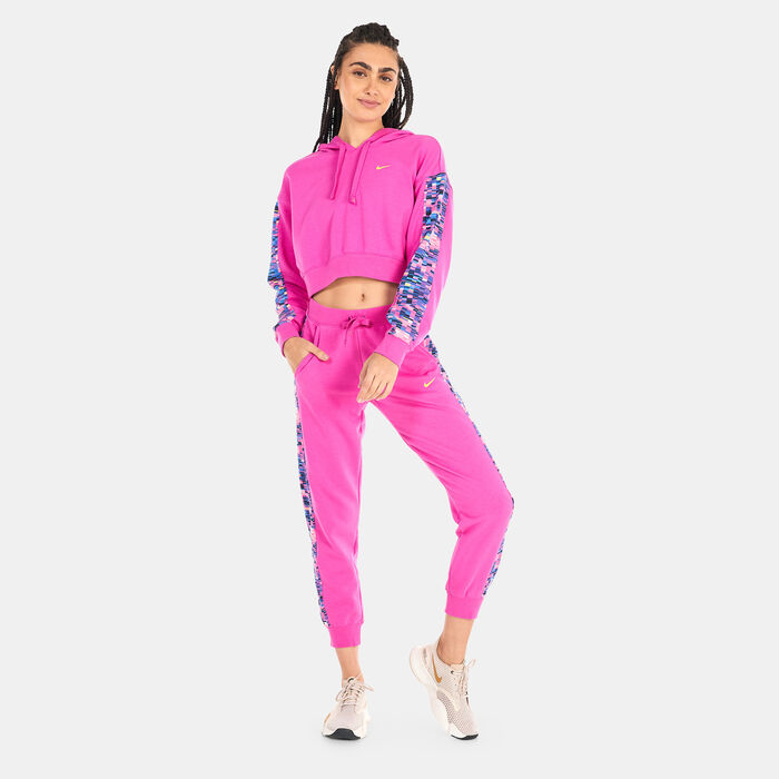 Nike Women's Dri-FIT Allover Print Hoodie Pink Nike Women's Dri-FIT Allover Print Hoodie Pink image number 2