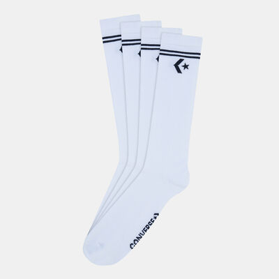 Converse Star Chevron Double Stripe Crew Socks (2 Pack) White