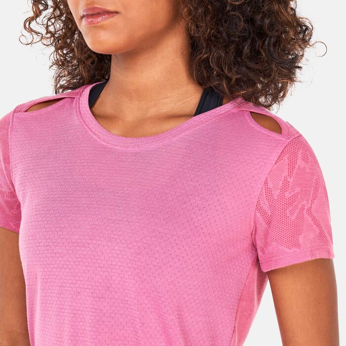 Under Armour Women's UA Streaker SnowCloud T-Shirt Pink Under Armour Women's UA Streaker SnowCloud T-Shirt Pink image number 3