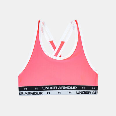 Under Armour Kids' UA Crossback Sports Bra Pink