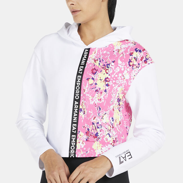 EA7 Emporio Armani Women's Hooded Sweatshirt White image number 3