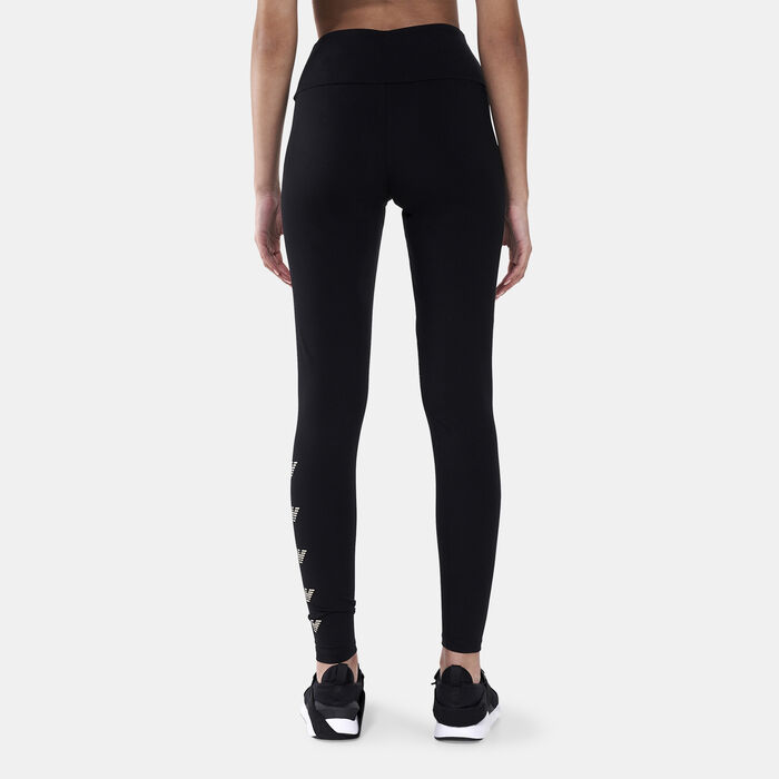 EA7 Emporio Armani Women's Train Logo Series Multi-Logo Leggings Black EA7 Emporio Armani Women's Train Logo Series Multi-Logo Leggings Black image number 1