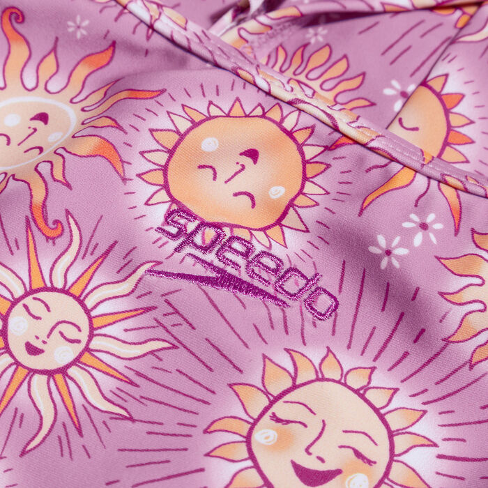 Speedo Kids' Digital Frill Thinstrap Swimsuit Purple image number 2