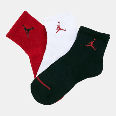 Jordan Kids' Jumpman Quarter Socks (3 Pack) Red