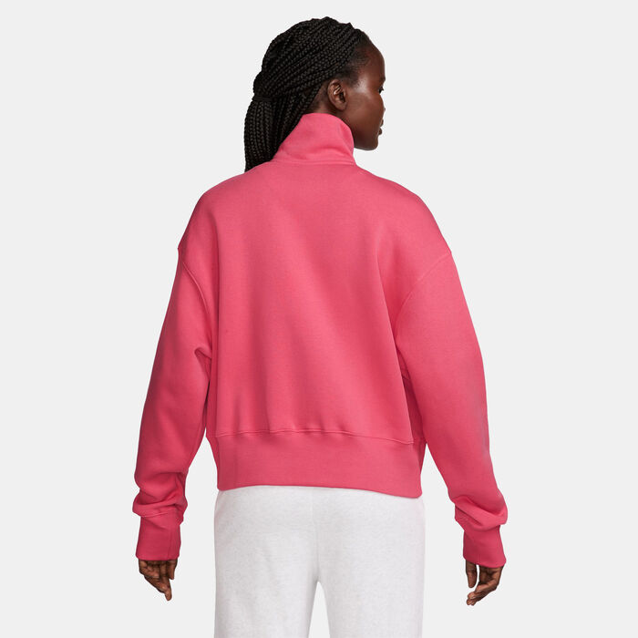 Nike Women's Sportswear Phoenix Fleece Track Jacket Pink image number 1