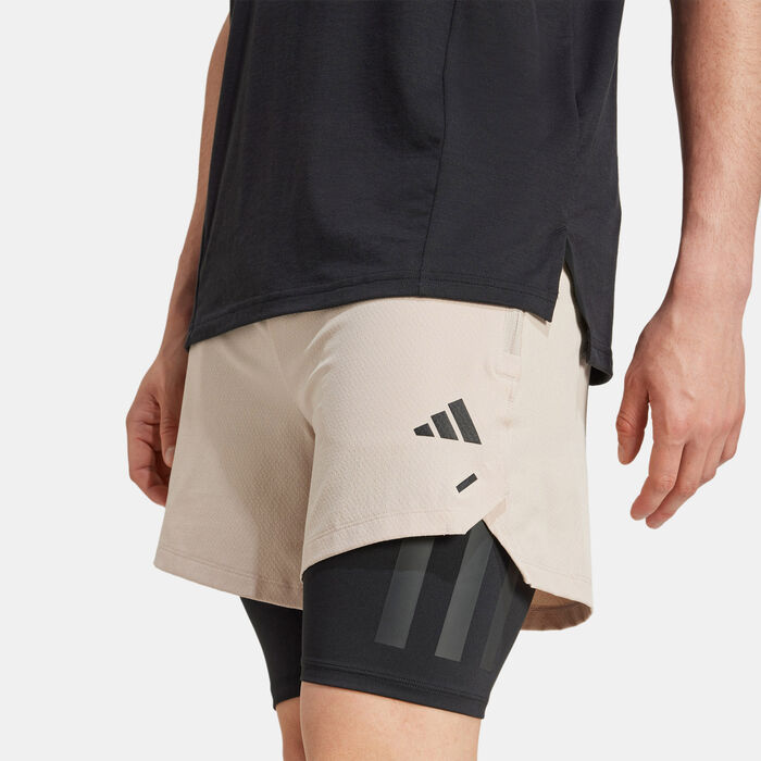 adidas Men's Power 2-In-1 Training Shorts Beige image number 4