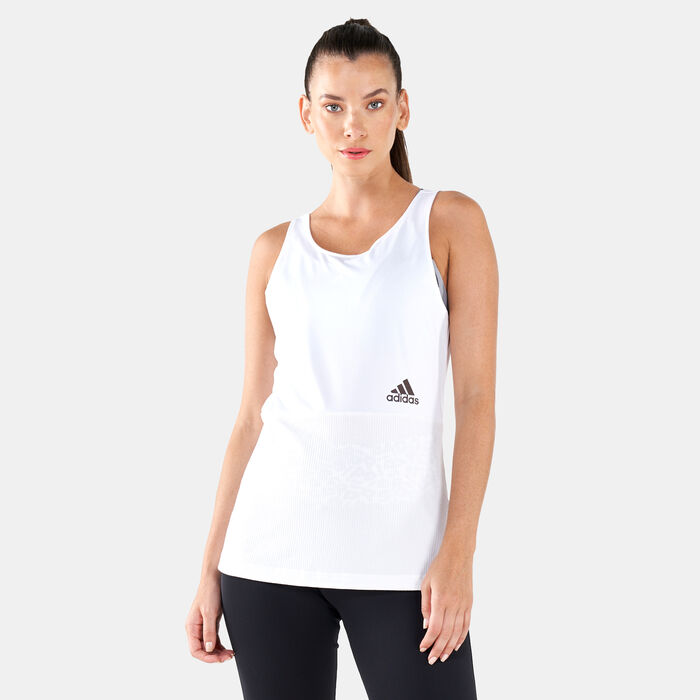 adidas Women's X Zoe Saldana AEROREADY Rib Tank Top White adidas Women's X Zoe Saldana AEROREADY Rib Tank Top White image number 0