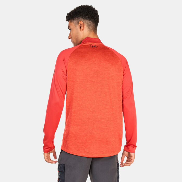 Under Armour Men's UA Tech 2.0 Novelty 1/4 Zip Sweatshirt Red image number 1