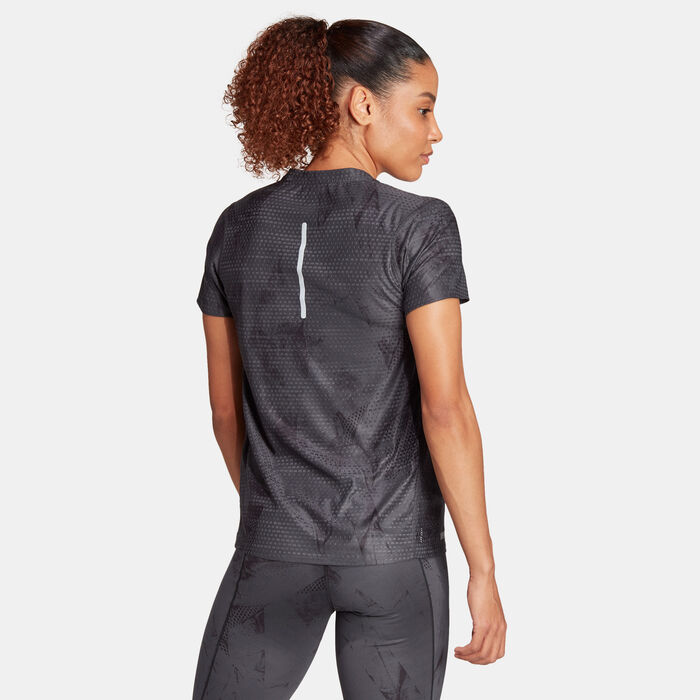 adidas Women's Ultimateadidas All Over Print Running T-Shirt Black adidas Women's Ultimateadidas All Over Print Running T-Shirt Black image number 1