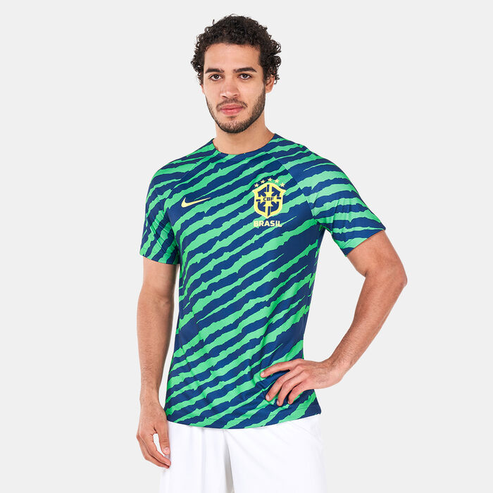 Nike Men's Brazil Dri-FIT Pre-Match Soccer Top Green image number 0