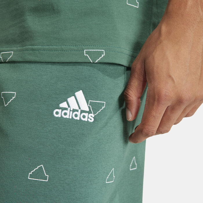 adidas Men's Seasonal Essentials Monogram Graphic Shorts Green adidas Men's Seasonal Essentials Monogram Graphic Shorts Green image number 4