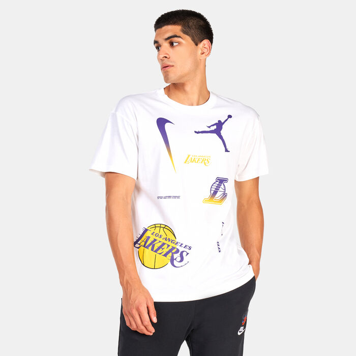 Jordan Men's Los Angeles Lakers NBA Courtside Statement Edition Max90 T-Shirt White Jordan Men's Los Angeles Lakers NBA Courtside Statement Edition Max90 T-Shirt White image number 0