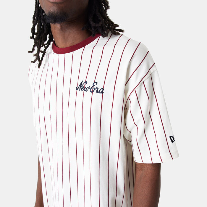 New Era Men's Pinstripe Script T-Shirt White image number 2