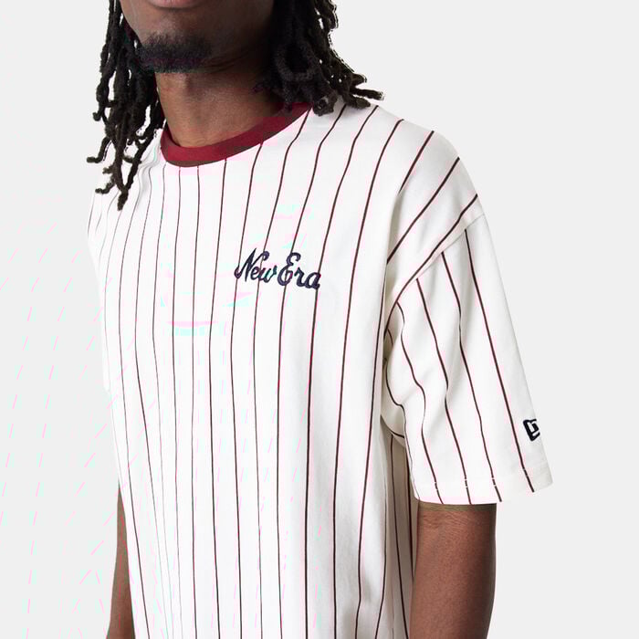 New Era Men's Pinstripe Script T-Shirt White New Era Men's Pinstripe Script T-Shirt White image number 2