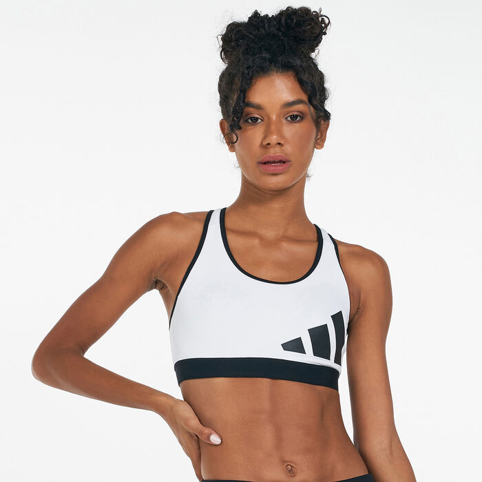 adidas Women's Believe This Logo Sports Bra White image number 0