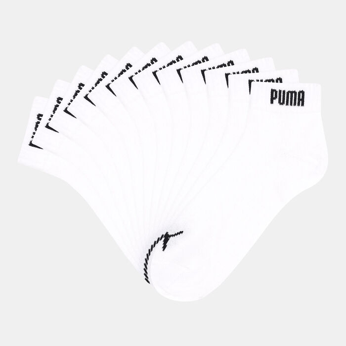 PUMA Men's Elements Quarter-Crew Socks (6 Pack) White image number 0