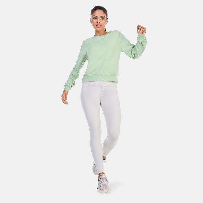 Nike Women's Dri-FIT One French Terry Sweatshirt Green image number 2