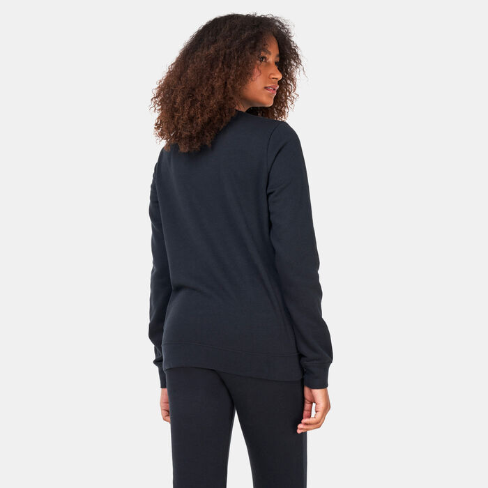 Nike Women's Sportswear Club Fleece Crewneck Sweatshirt Black Nike Women's Sportswear Club Fleece Crewneck Sweatshirt Black image number 1