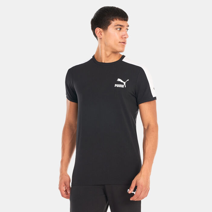 PUMA Men's T7 Iconic T-Shirt Black PUMA Men's T7 Iconic T-Shirt Black image number 0